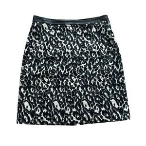 Milly black & cream animal print pencil skirt size 10